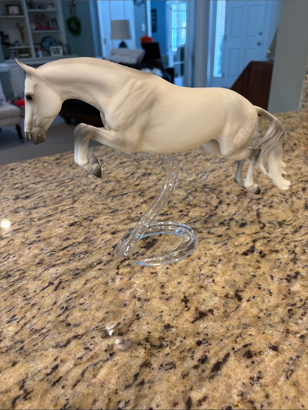 Breyer “Get Rowdy” Horse Figurine on Clear Jumping stand